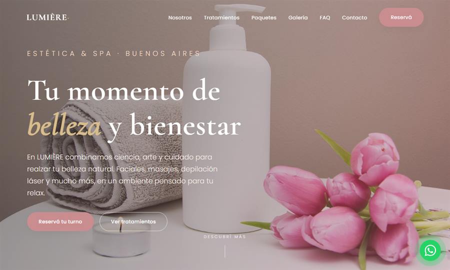 Web para estética LUMIÈRE