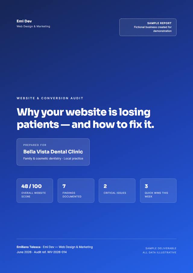 Informe de auditoría web de muestra